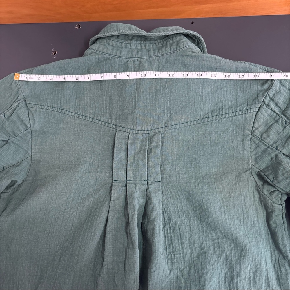 Free People Thalia Mini Shirtdress S Pullover Jacket Button Oversized Teal Boho - Picture 14 of 16